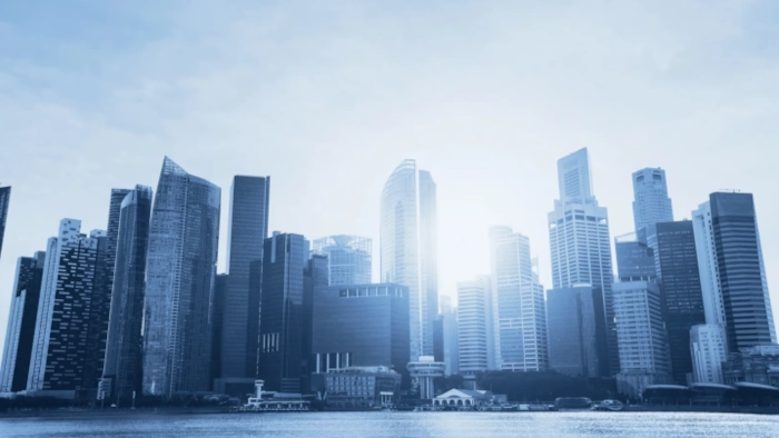 Un paysage urbain avec pleins de bureaux et gratte-ciels